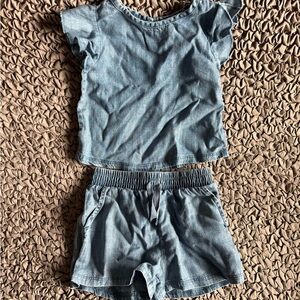 Splendid Denim Top and Shorts Set